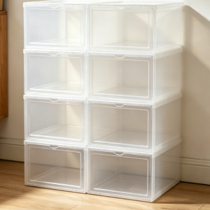 Transparent Stackable Shoe Box with Lid