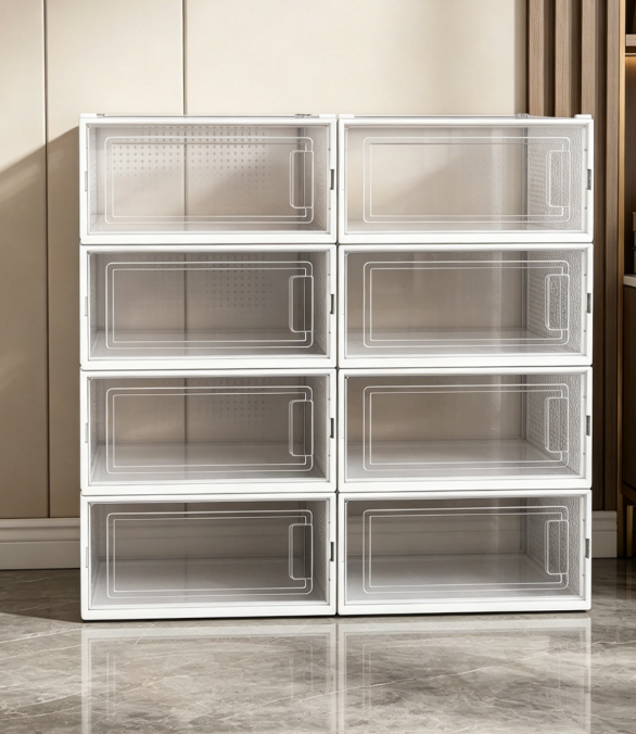 Transparent Plastic Stackable Boot Storage Boxes