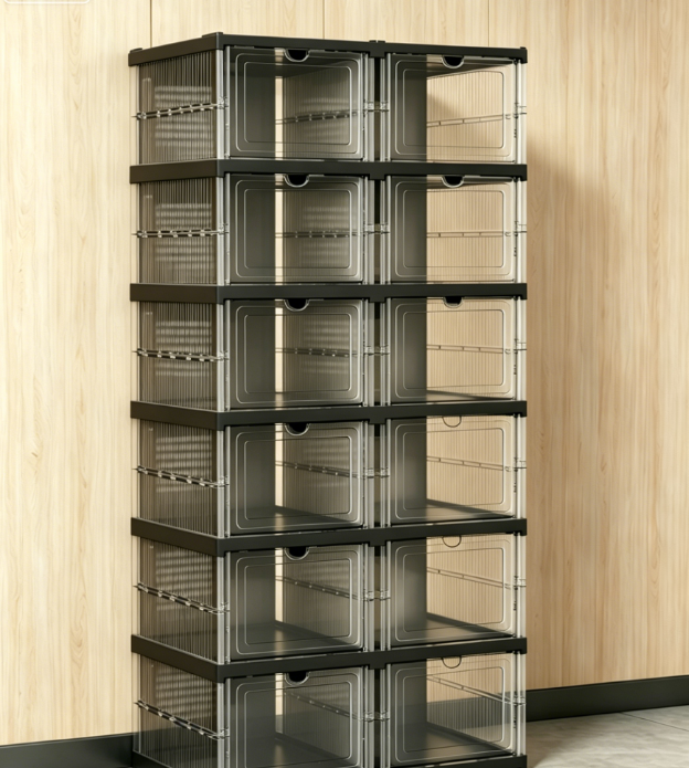 Foldable & Stackable Shoe Cabinet Organizer Set - Image 2