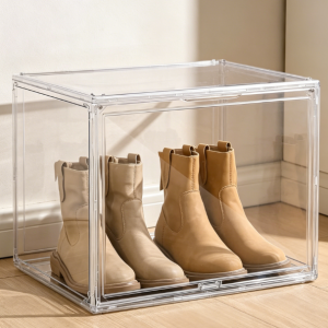 Extra-Large Transparent Display Shoe Box with Magnetic Door